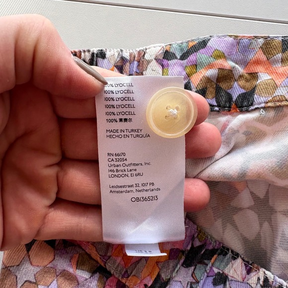 Anthropologie Geometric Print Wide Leg Pants Orange Purple Multi Size 2P - Picture 5 of 10